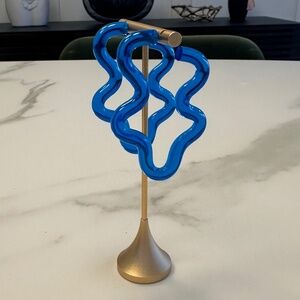 Lisa Says Gah - Sculptural Cobalt Blue Resin Statement Earrings